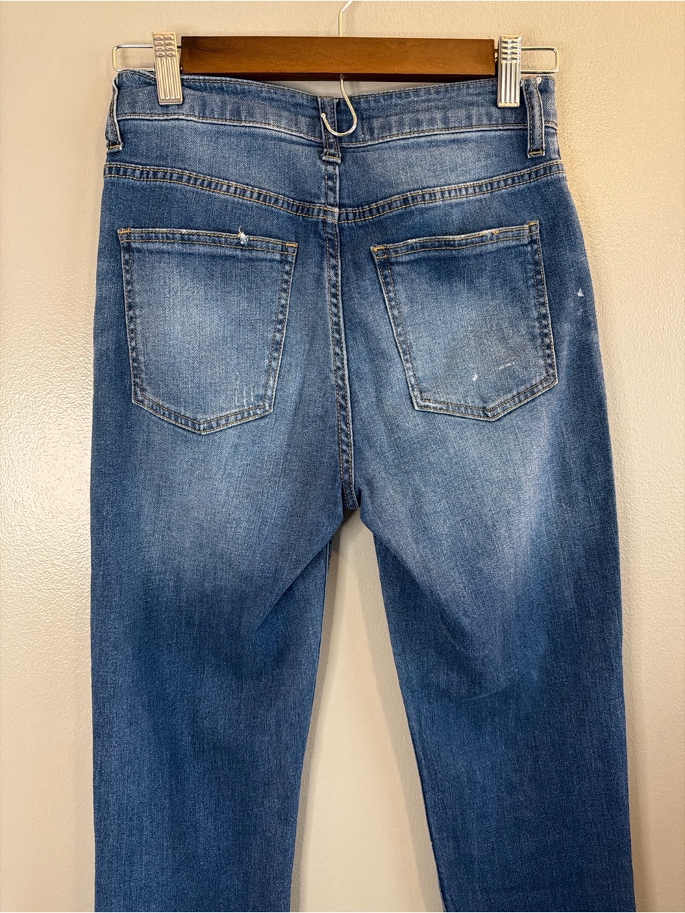 Harper Heritage High Rise Straight Jeans Size 26 Cuffed Cropped Medium Wash - Picture 6 of 7